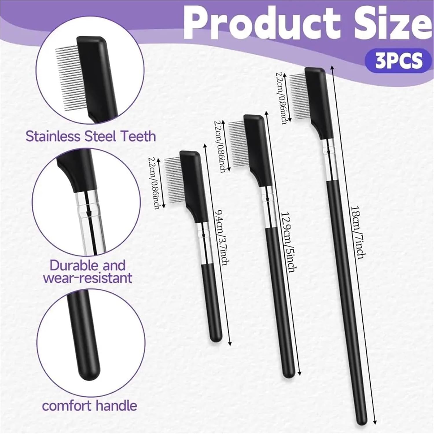 Eyelash Comb Metal Eyelash Separator Tool 12 Pcs Metal Eyelash Comb To Groom And Separate Eyelashes With Silver Teeth Separator Tool Eye Makeup Reusable(Long)
