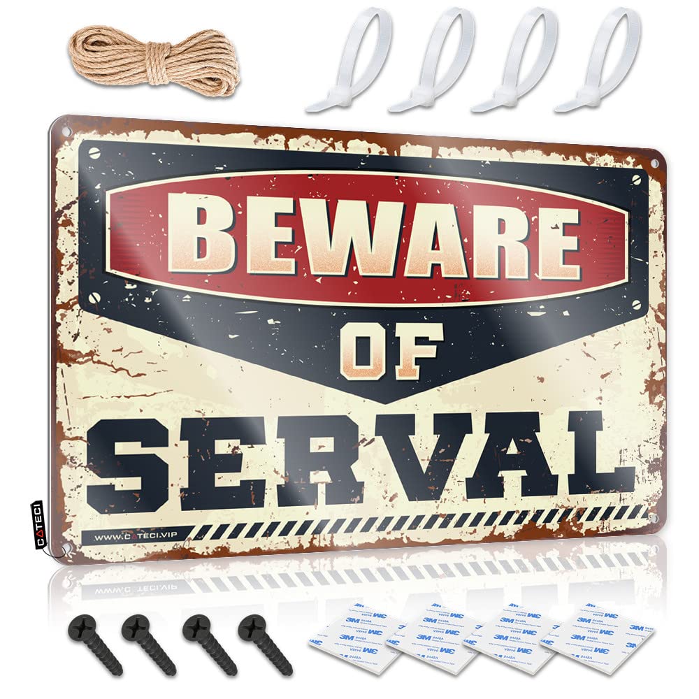 Ztbbdnqha Boys One Color Funny Wall Signs Beware Of Serval Tin Sign Tin Wall Decor Hot Beer Tin Sign(30X40cm)