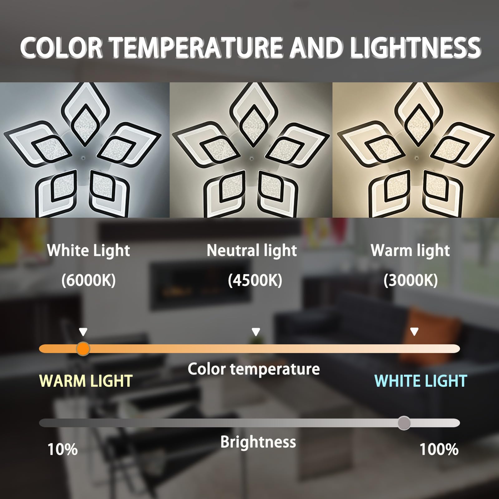 60cm Lampara Techo con APP Y Mando a Distancia Plafon Led Techo Flor Inteligente Decoración Creativa Lámpara de Techo Función de Memoria LED Regulable Embellece Dormitorio Infantil Salón-Black