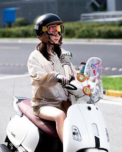 Miniatura 3 de ILM Casco de motocicleta de cara abierta 34 para mujeres y hombres, casco retro para ciclomotor, scooter, crucero, casco vintage, medio casco DOT