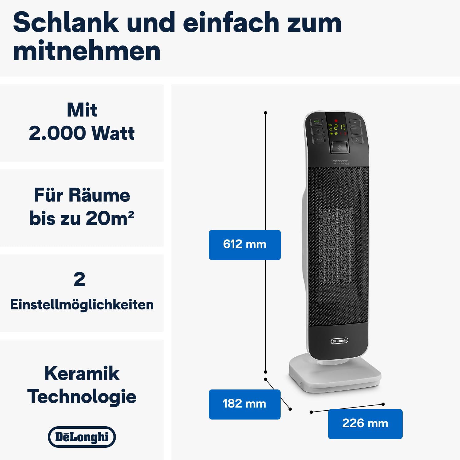 De'Longhi HFX65V20 Keramikheizer (2000 W) schwarz/grau : Amazon.de: Home u0026  Kitchen