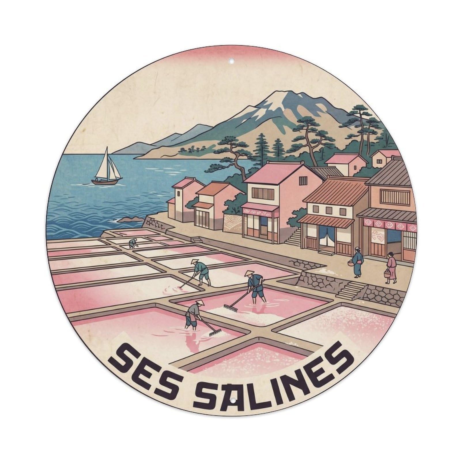 Olhnbad Style Ses Salines Countryside Landmark Mallorca Metal Tin Sign