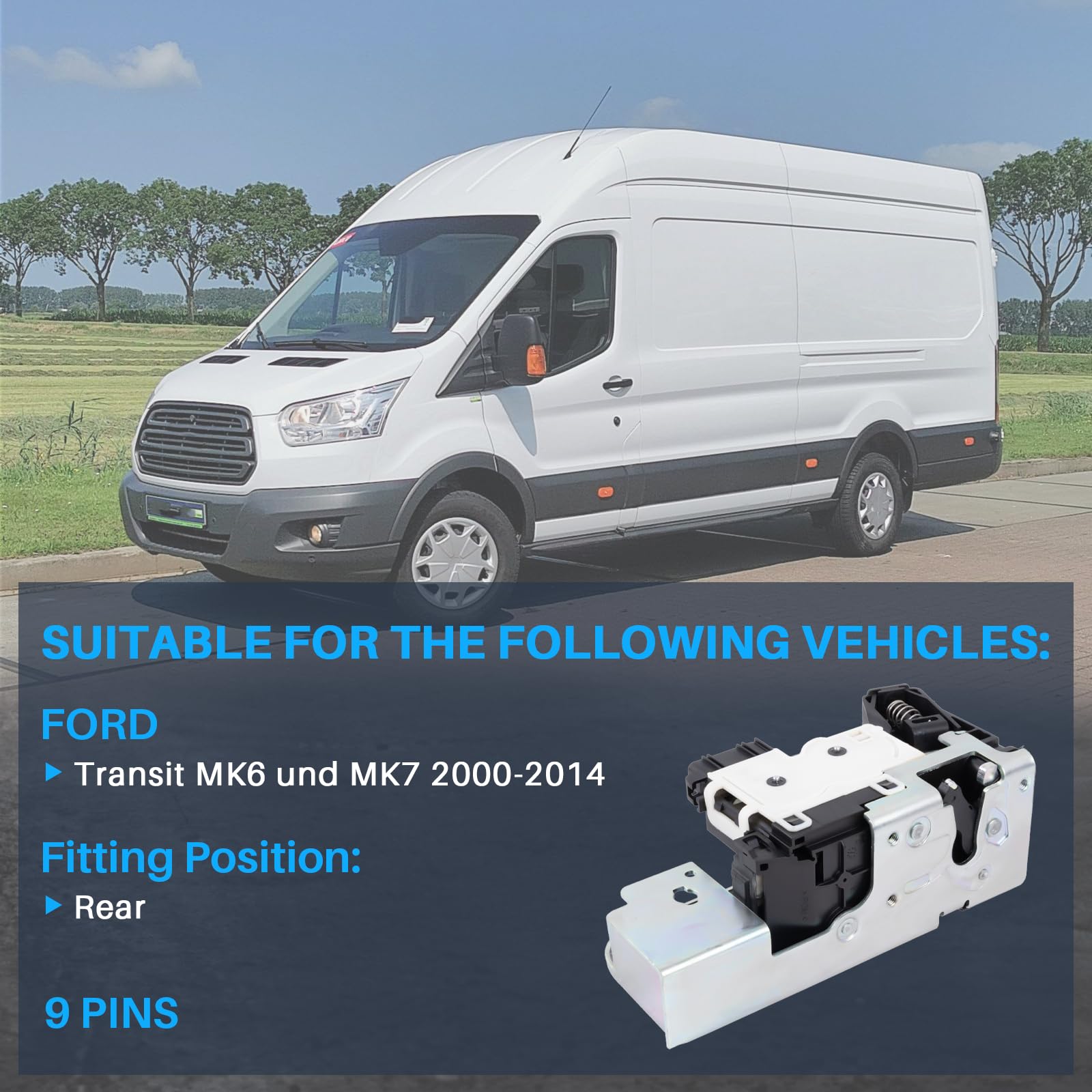 Cerradura de puerta trasera de repuesto para Transit MK5 MK6 MK7 2000 – 2014 accesorio de coche pieza # YC15V43288CP 1552414