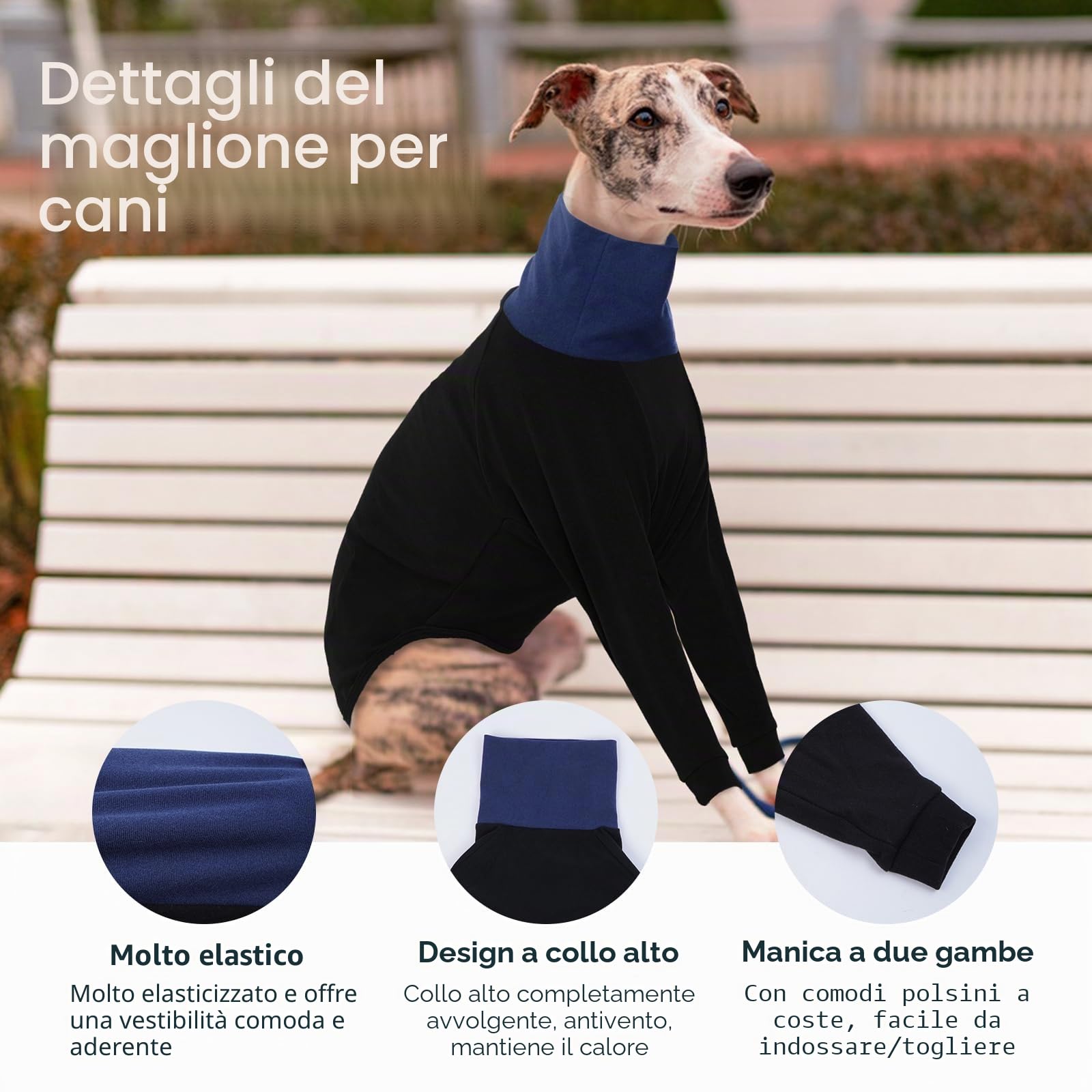 IECOii Maglione levriero per cani maglione dolcevita Saluki Lurcher cappotto invernale caldo Whippet felpa in pile autunno inverno outfit levriero pigiama pullover vestiti invernali per cani XXL