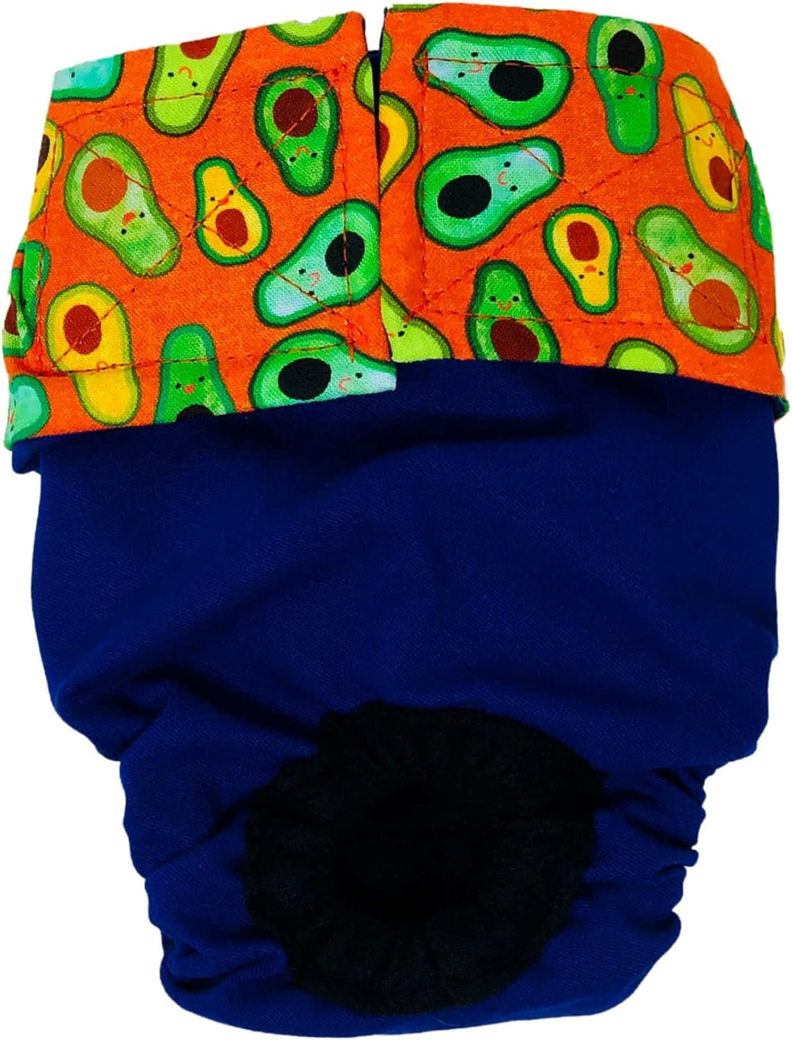 Tasty Avocado on Blue Dog Diaper, XS, Without Tail Hole - Made in USA