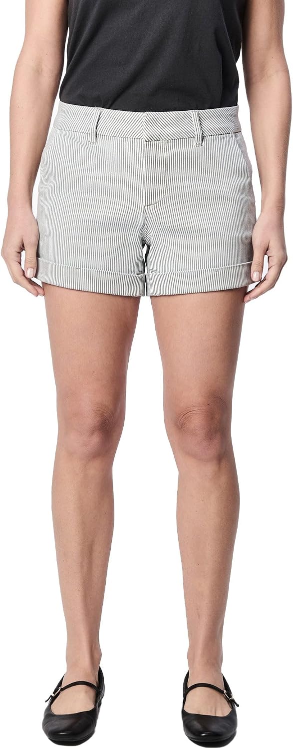 DEAR JOHN North Hampton Novelty Shorts Women's Mid Rise Trouser Leg Cuffed Hem