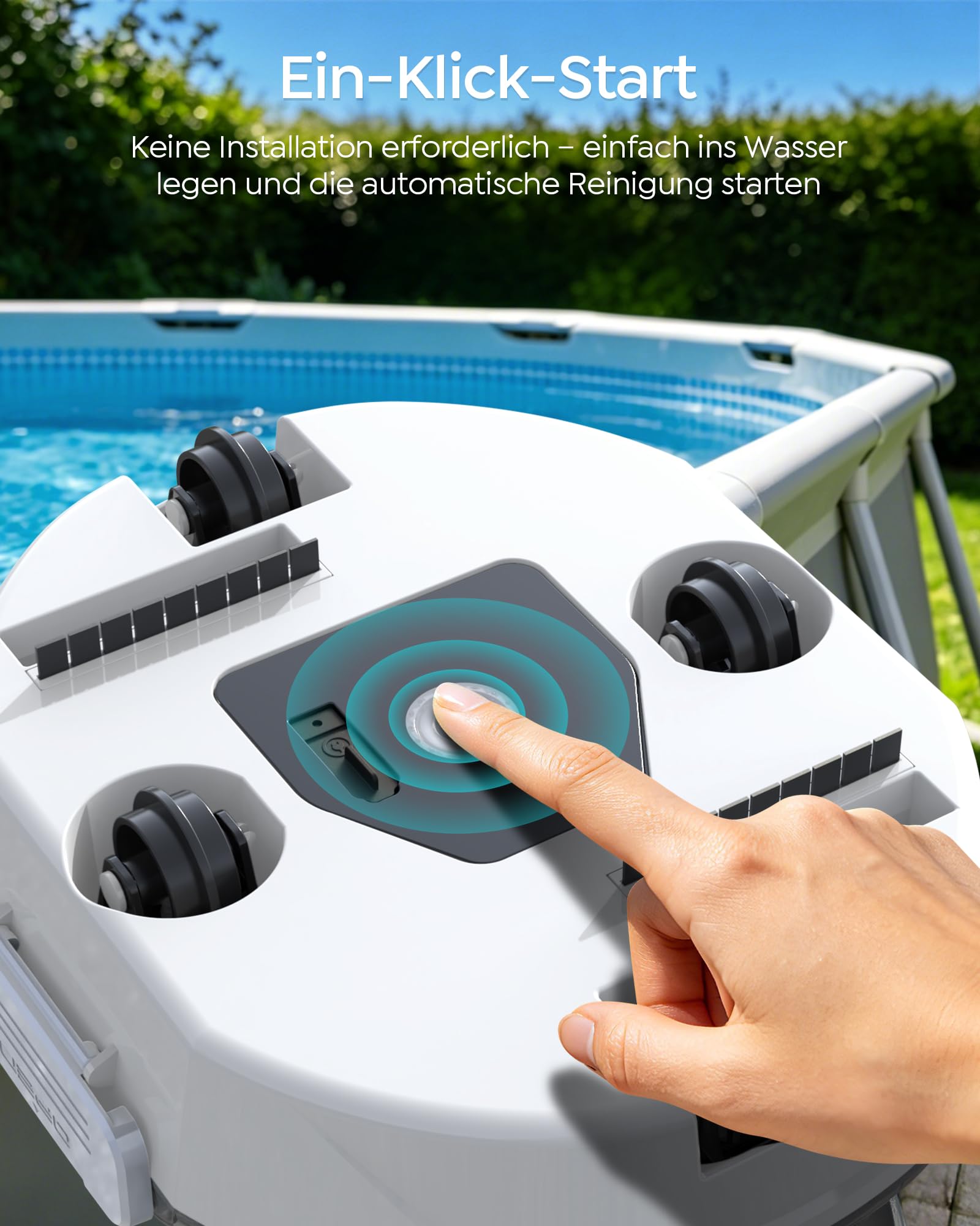 S2 Poolroboter,Doppelfiltration,Kabelloser Poolsauger Akku,Blau