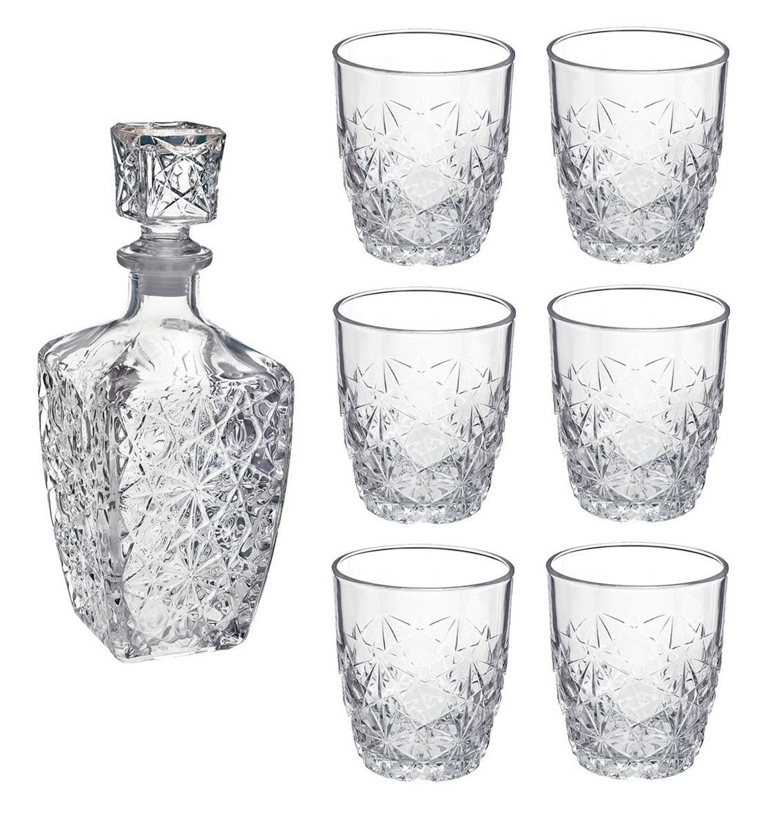 Bormioli Rocco Dedalo Glass Decanter 800ml 6 Glasses 260ml