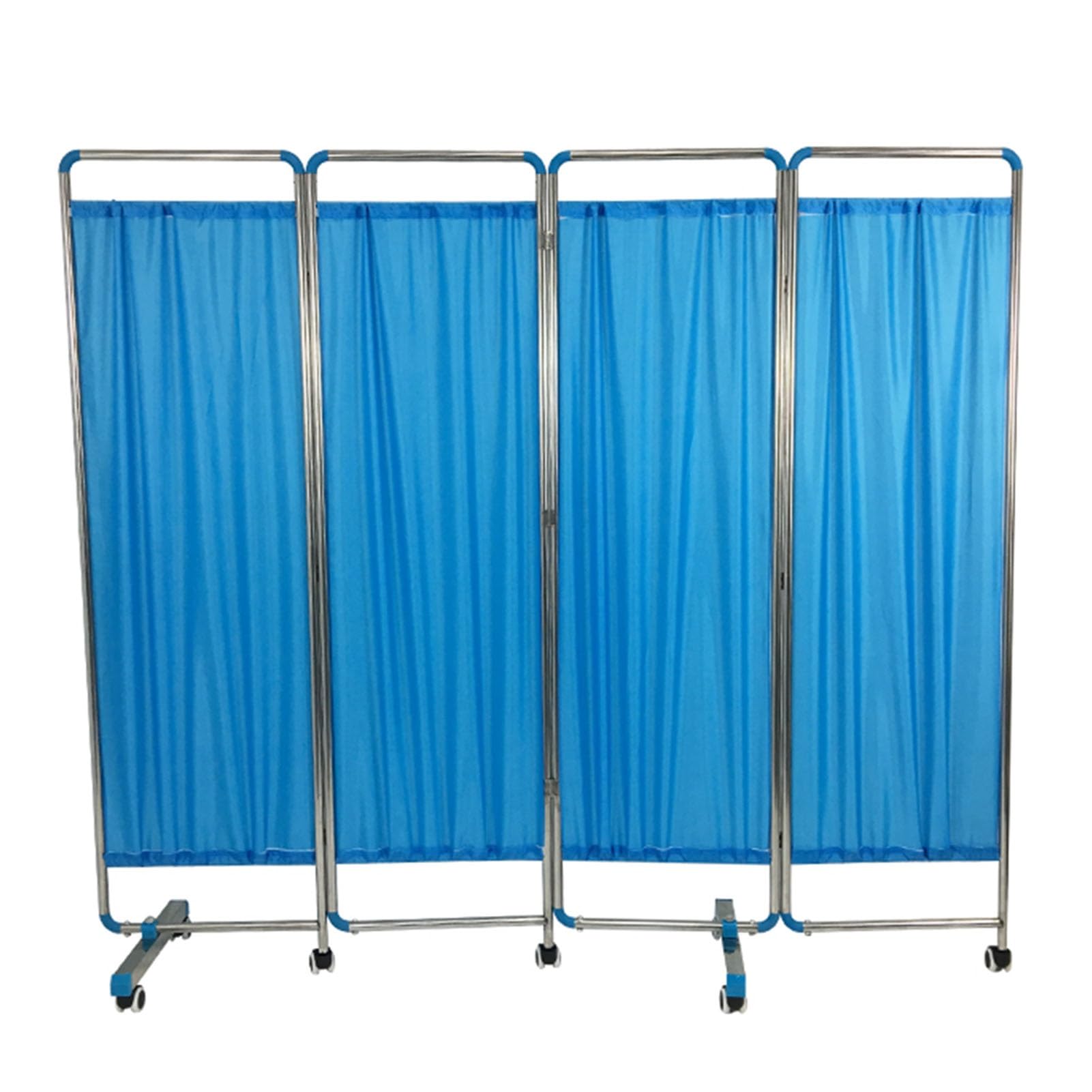 Medical Privacy Screen,6ft High Portable Bed Partition,3 4 5 6Panels Room Protective Screens with Wheels for Hospitals/Beauty Salon/Office (Color : Blue, Size : 4-Panel)