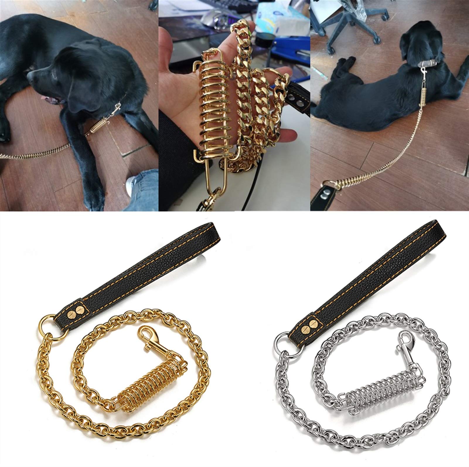Corda del Guinzaglio del Cane con Molla Ammortizzante in Acciaio Inossidabile Guinzagli Estensibili Shock Buffer Spring Forte Guinzaglio del Cane per Cani Medio Grandi
