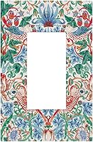 Vista 10 de Cubierta de interruptor de luz basculante de palanca de 2 bandas con textura de tablón rústico, diseño floral de mariposa y margarita