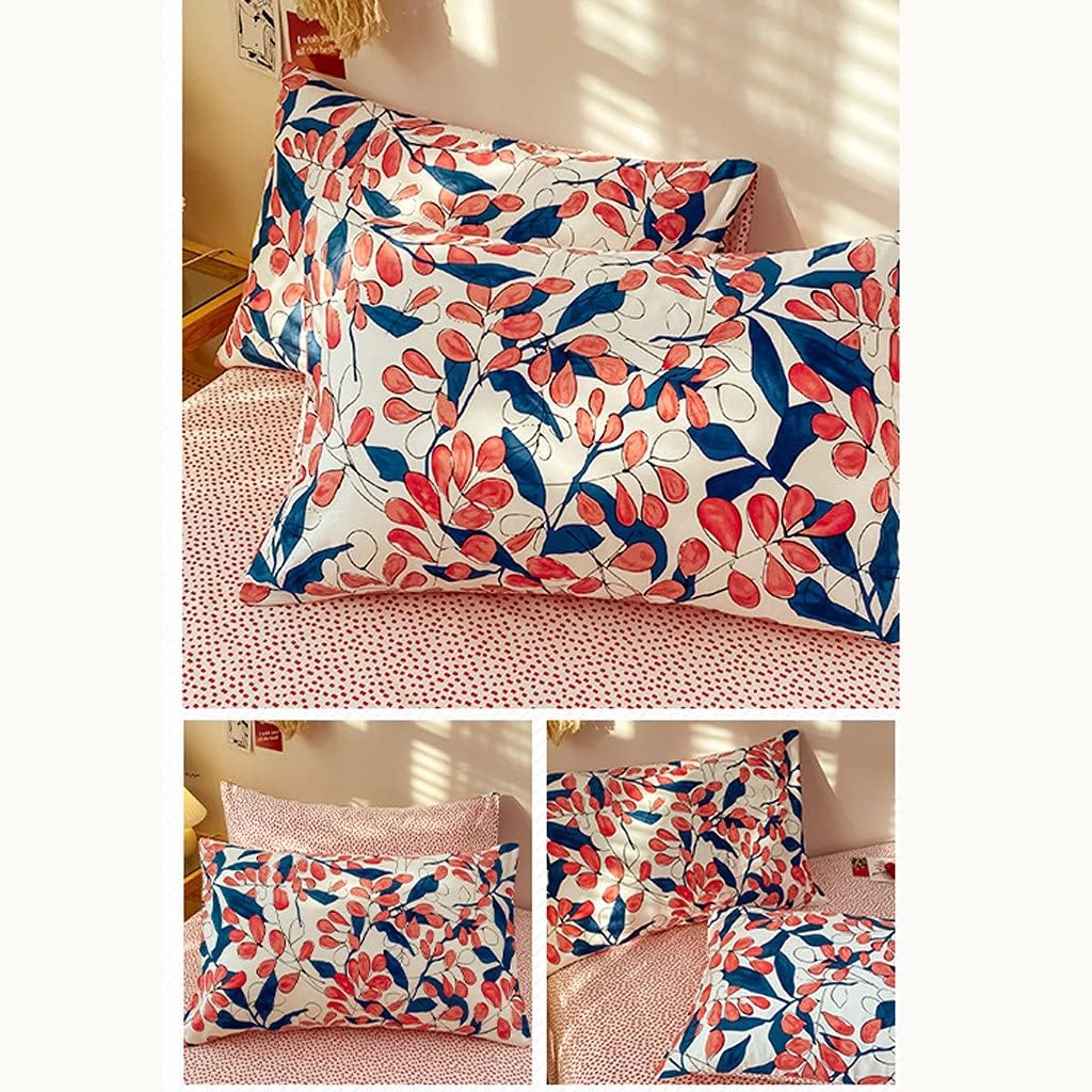 Cotton 48x74cm Simple and Stylish Small Fresh Printed Pillowcase Single Pair
