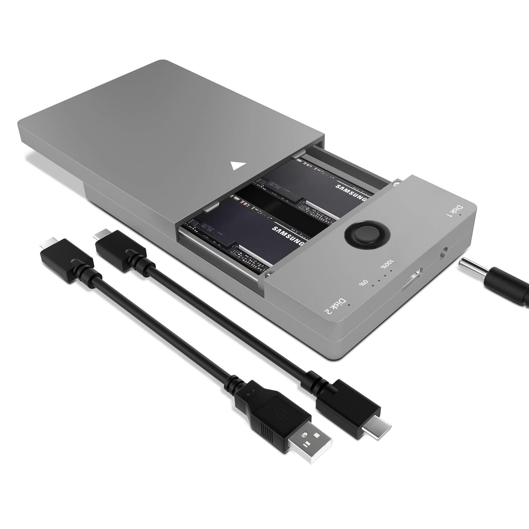 Buy Arkidyn USB 3.1 Gen2 10Gbps DualBay NVME Docking Station,LayFlat