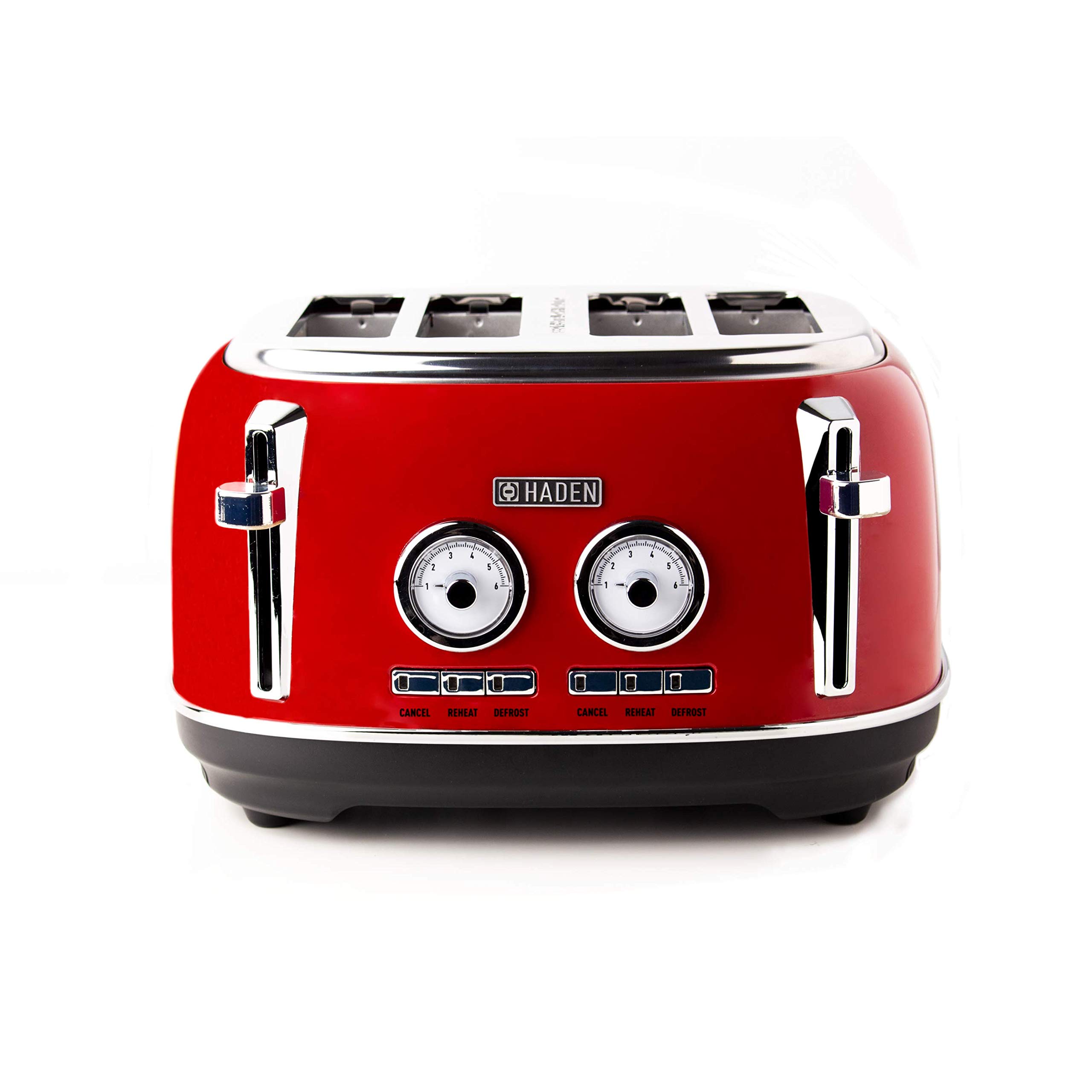 Buy Haden Jersey Red Toaster 4 Slice Electric Stainless Steel Toaster Reheat and Defrost