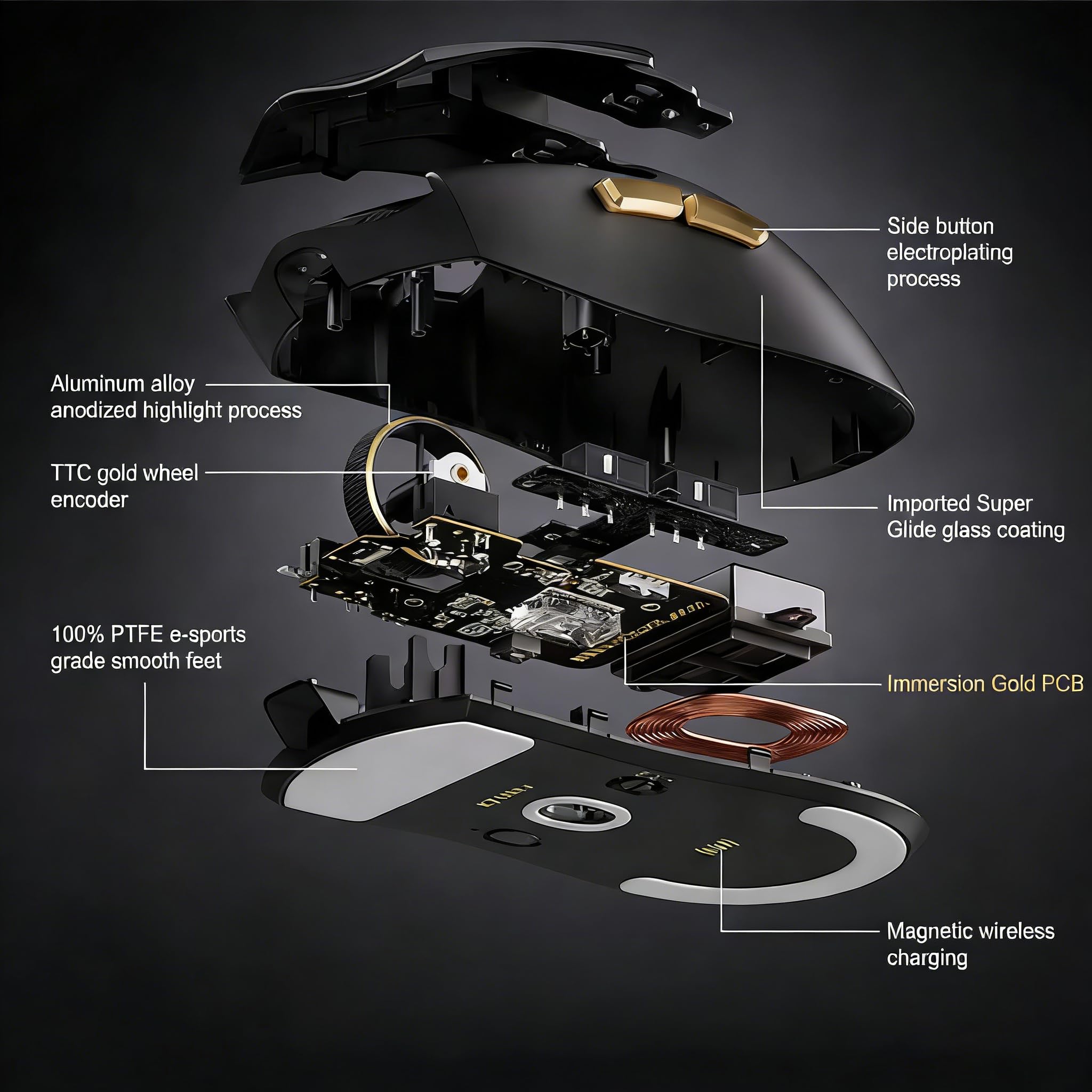 Amazon.com: Hyekit MCHOSE K7 Ultra Wireless Esports Gaming Mouse