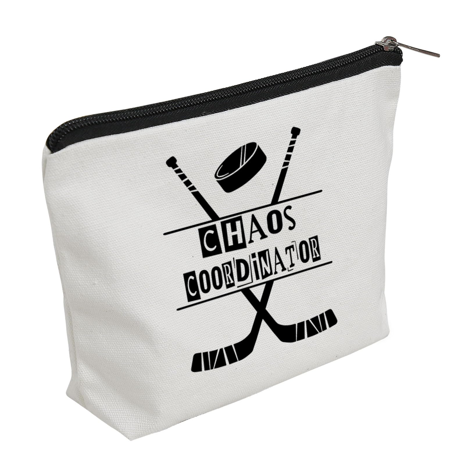 WZJHCL Hockey Chaos Coordinator Makeup Pouch Bag Hockey Manager Appreciation Gift Hockey Mom Cosmetic Kit Bag (Hockey Chaos)