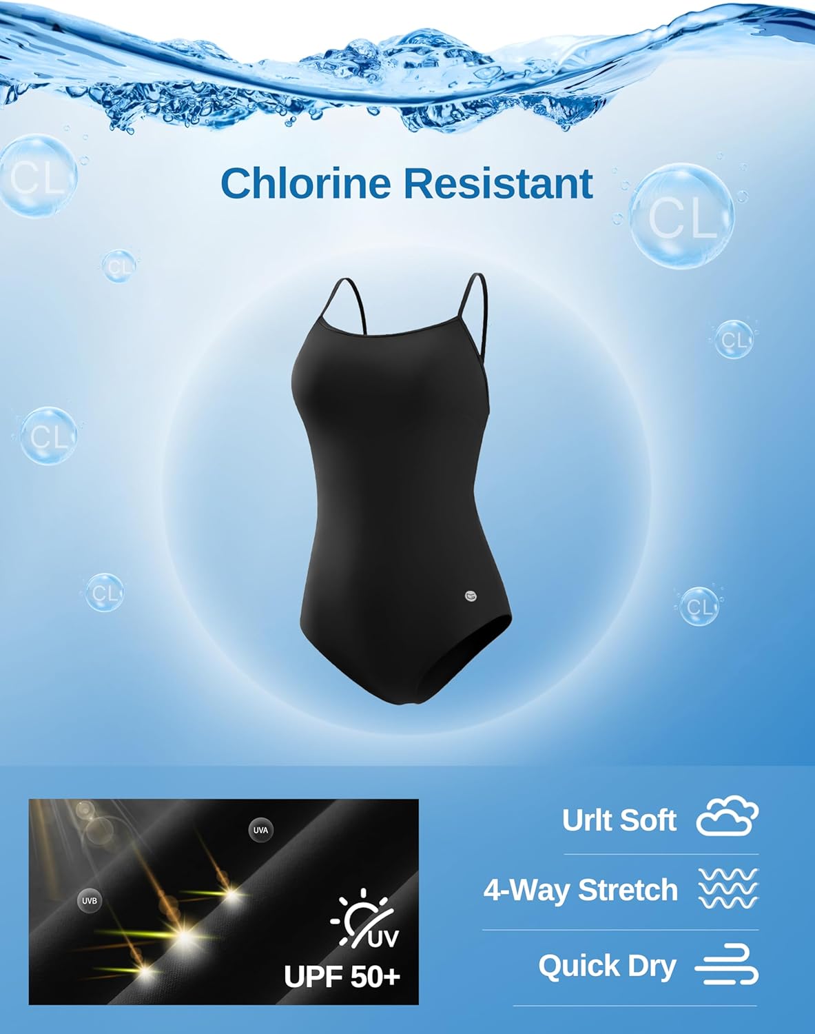 G Gradual Women's One Piece Athletic Swimsuit with Adjustable Straps Training Sport Swimwear Modest Bathing Suit for Women