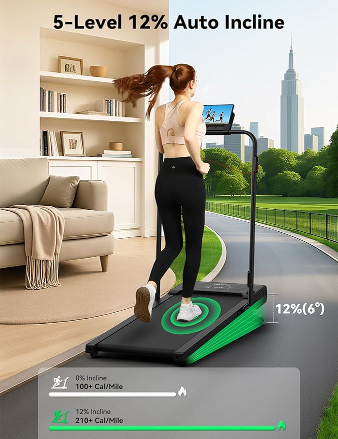 Caminadora Eléctrica Plegable con Inclinación Automática 12% miniatura 2