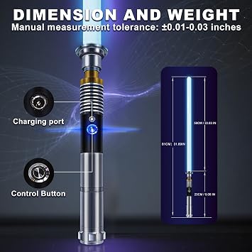 XUZ Light Up Saber for Adults, Men & Boys, 16-Color Metal Hilt, Halloween