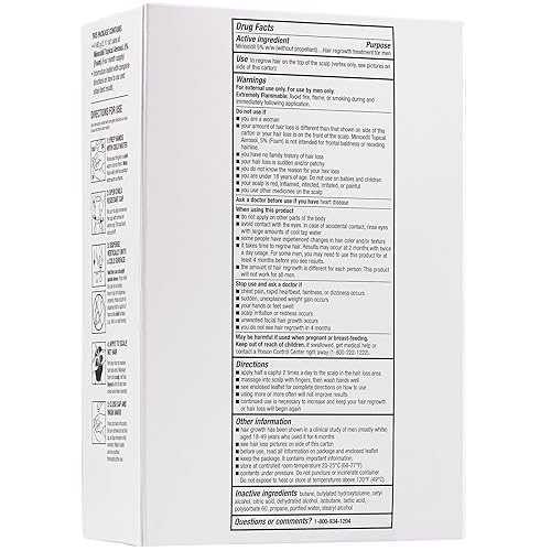 Miniatura 4 de Berkley Jensen Espuma de minoxidil para hombre para pérdida de cabello y regeneración del cabello, tratamiento tópico de minoxidil para