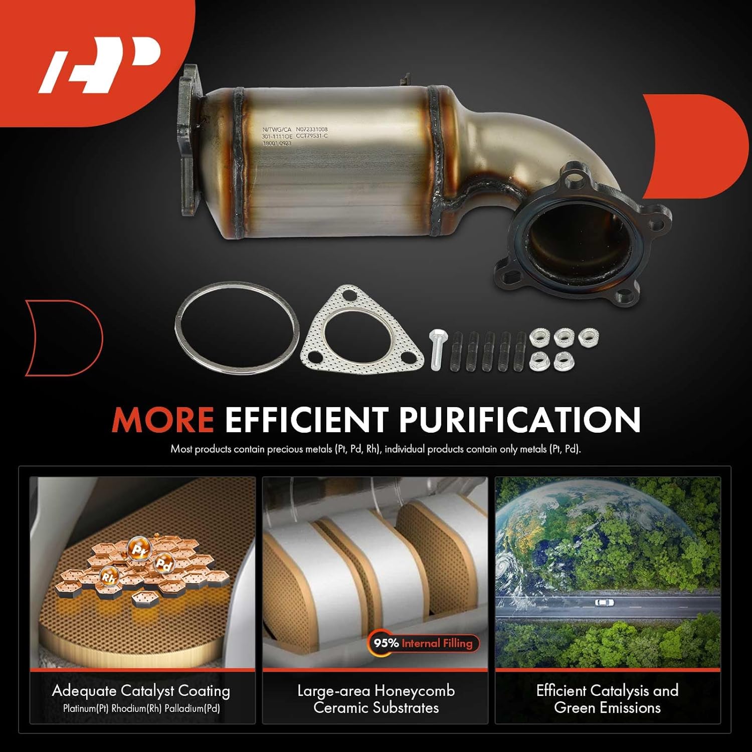 A-Premium Front Catalytic Converter Kit Direct-Fit Compatible with Chevrolet Malibu 2013-2015 & Buick Regal 2014-2017, Envision 2016-2018, 2.0L, EPA Compliant, Replace# 12660225