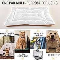 Vista 95 de Dog Bed Mat Soft Comfortable Anti-Slip Bottom Pet Mat Washable Cat Kennel Crate Pad for Small Medium Large Pets 18x24in Hot Pink Beige