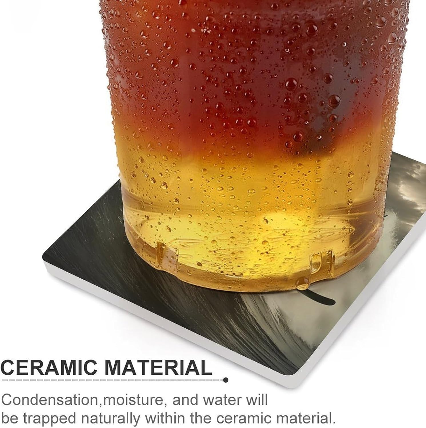 Waterskiing Witch Ceramic Coasters Square Drinks Coaster Coffee Table Decor Table Coaster for Home Bar