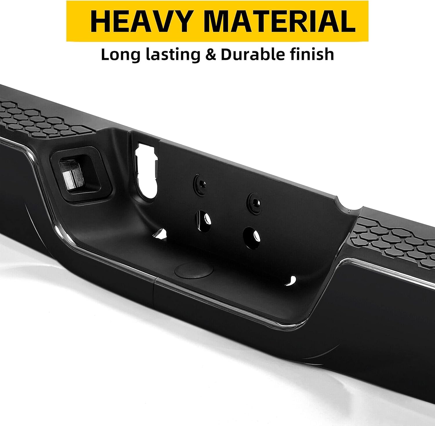 KUAFU Rear Step Bumper Assembly Compatible with 2009-2022 Dodge RAM 1500 W/Dual & license lamp W/O Sensor Holes Replacement For CH1103123 Two Packages