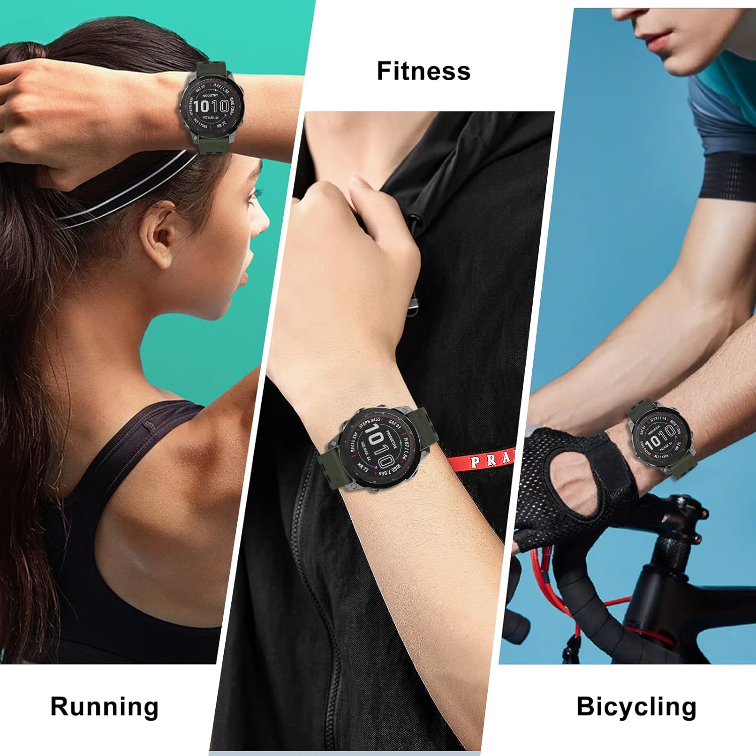 Miniatura 6 de Isabake Fenix - Correas de reloj suaves de repuesto compatibles con relojes inteligentes Fenix 6XFenix 6X ProFenix 5XFenix 5X PlusDescent Mk2