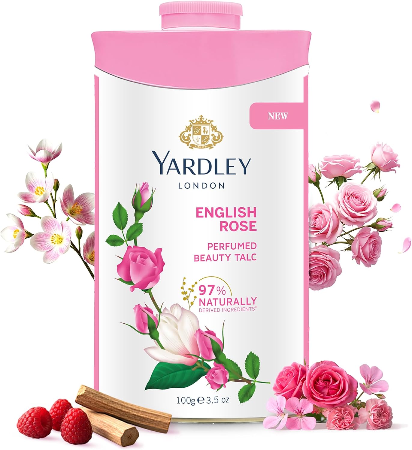 Yardley London English Rose Perfumed Deodorizing Talc Talcum Powder 100gm