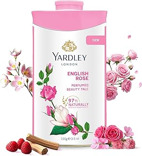 Yardley London English Rose Perfumed Deodorizing Talc Talcum Powder 100gm