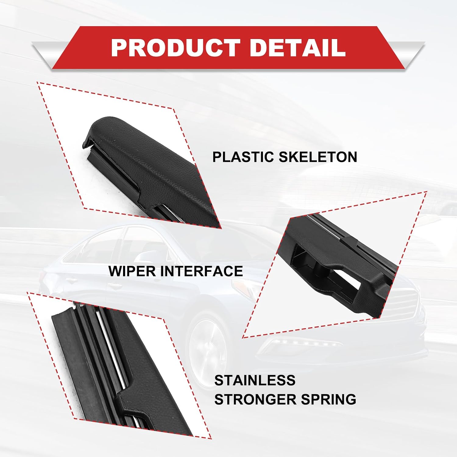 12"Wiper Blade Rear - 12 inch(12-A) Back Windshield Rear Wiper Replacement for Dodge Journey 2022-2008 Durango 2022-2011/Toyota RAV4 2012-2001 Highlander 2019-2001 /Lexus NX RXL UX 2022-2015
