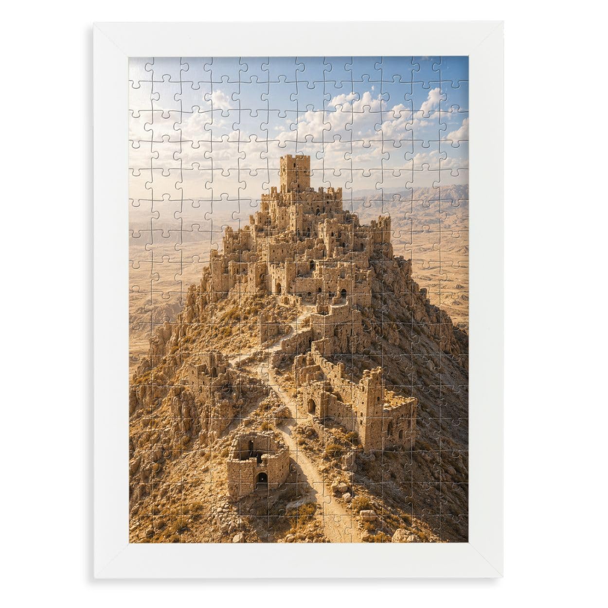 CLAMARO 'Puzzle' Puzzle Frame for 36 x 49 cm Puzzle - Puzzle Picture Frame in White Matt Decor - Picture Frame with 30 mm Wide MDF Wood Frame Including Acrylic Glass and Back Panel