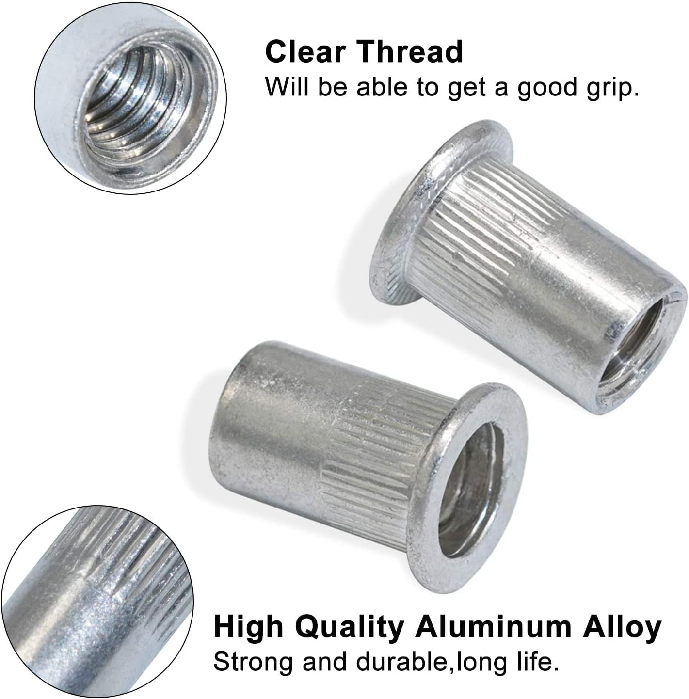 100 PCS Stainless Steel Threaded Rivet Nuts Insert Nutsert Cap Rivets M3 M4 M5 M6 M8 DIY - (Color: 100pcs)