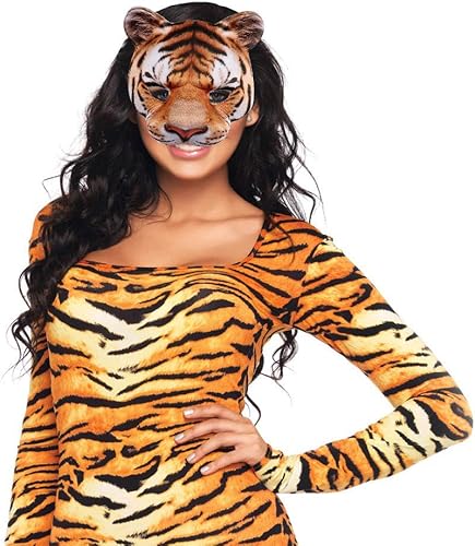Miniatura 9 de Máscara de media cara de tigre de Halloween, máscara de animal de cosplay para Halloween, fiesta de máscaras, disfraces, accesorios de cosplay