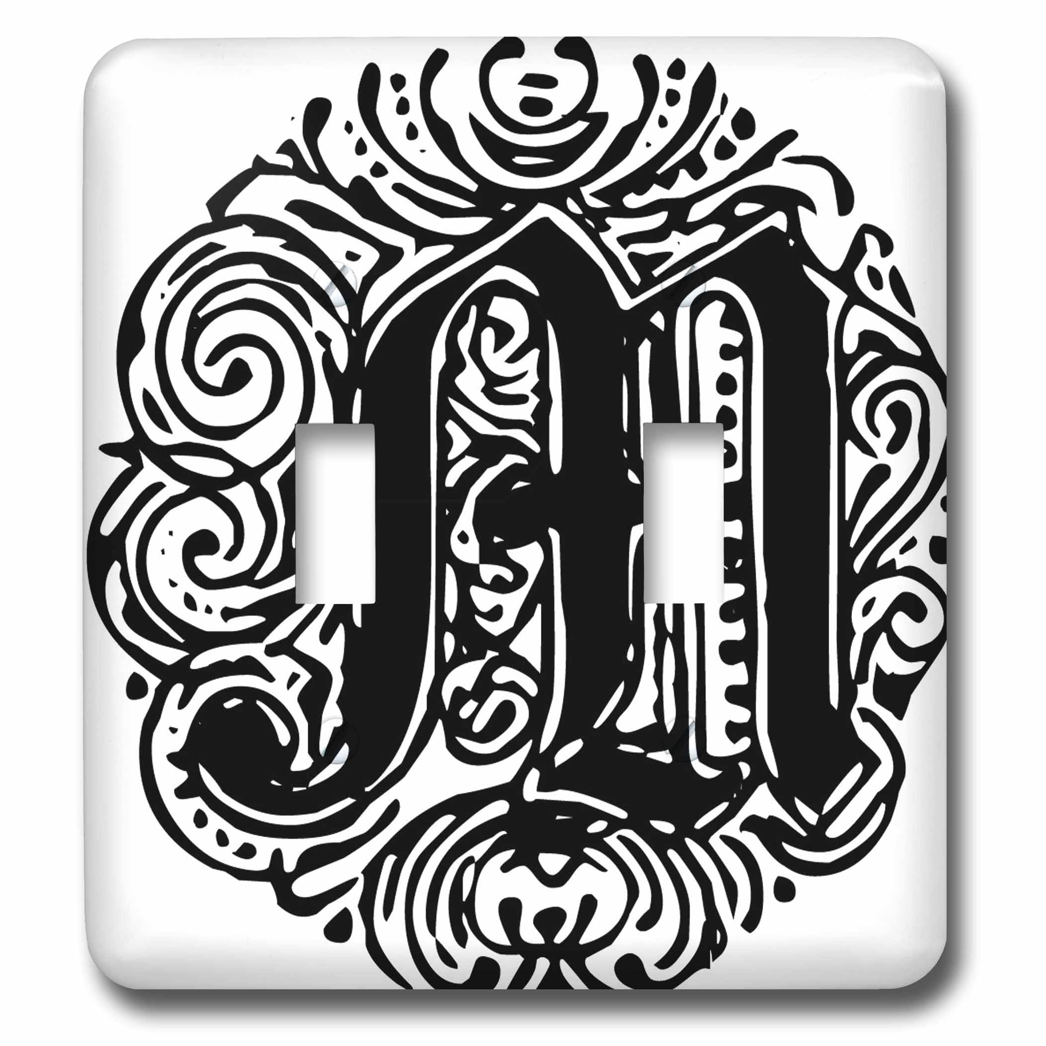 Interrupteur a bascule double lettre M plaque murale decorative lsp_14221_2