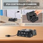 Controller, Controller Station, 4 Charging Dock(2 for Move, 2 for VR), LED Charging Indicator, with Non Slip Pads, Accessories