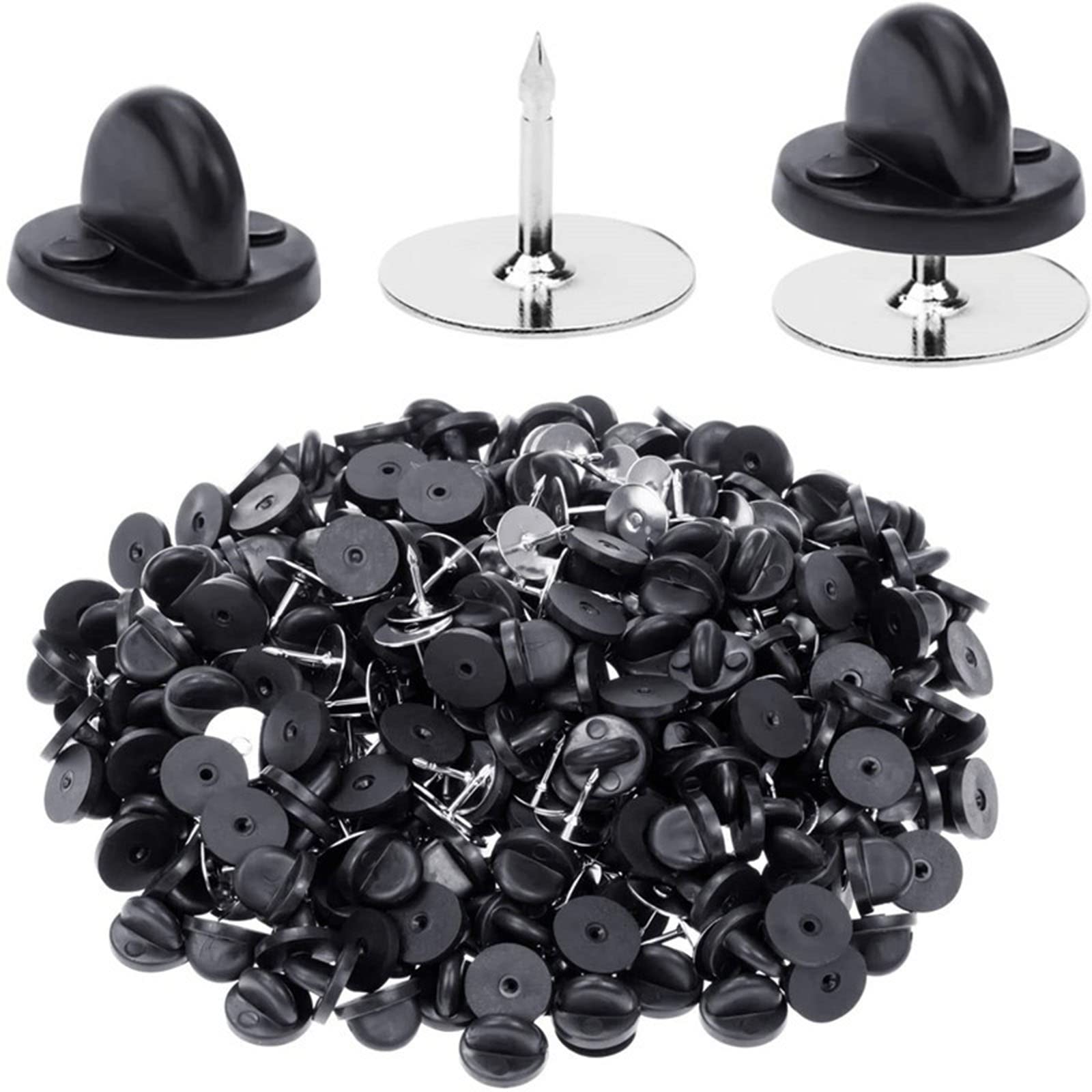 ZORESCOLEO 100 Set Pin Backings Tie Tacks Pins with Pin Backs for Butterfly Backing Locking Clasp for Badge Craft