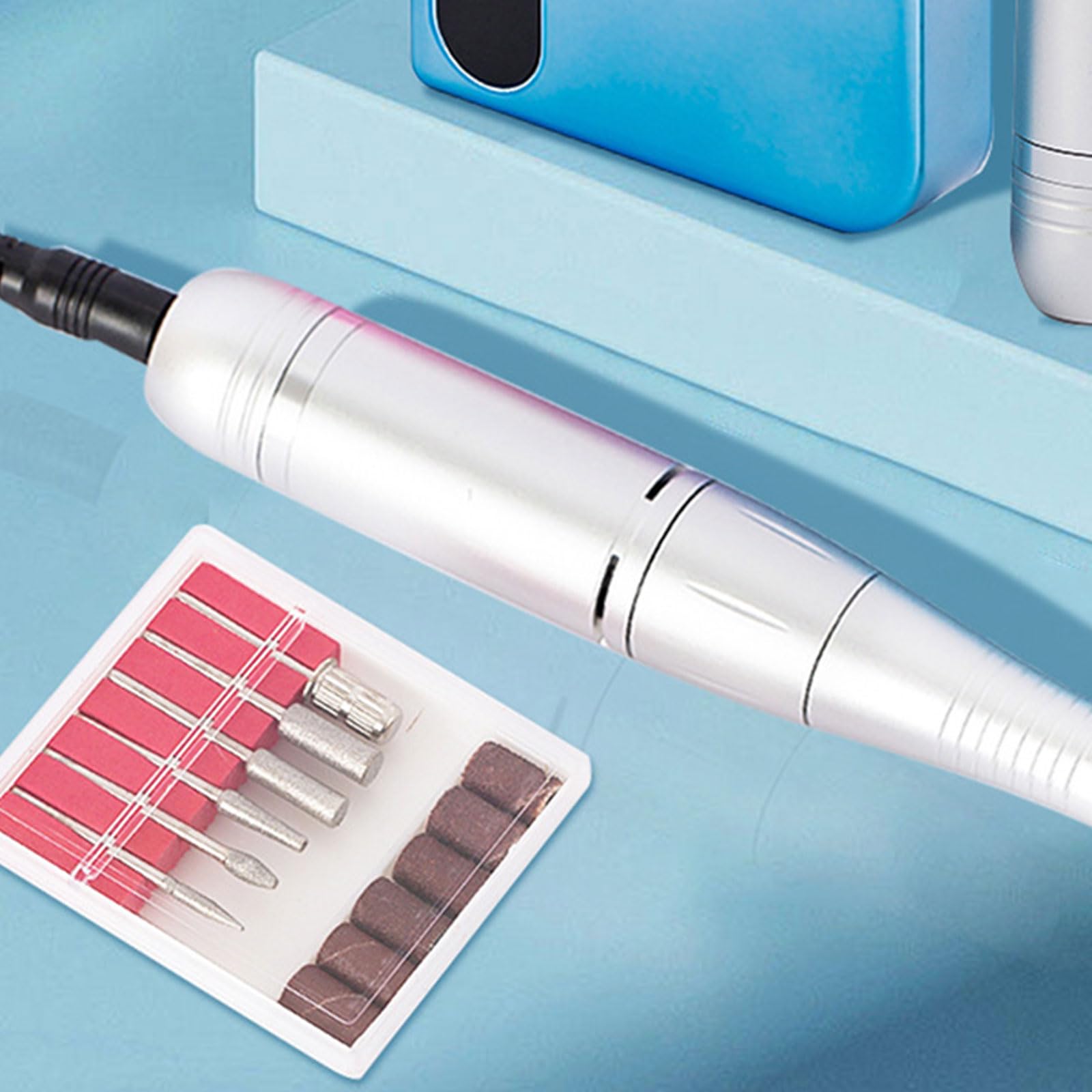 Taladro eléctrico de uñas, herramienta de manicura de 45000 rpm, máquina pulidora con velocidad ajustable para salones, taladro eléctrico, herramienta de manicura