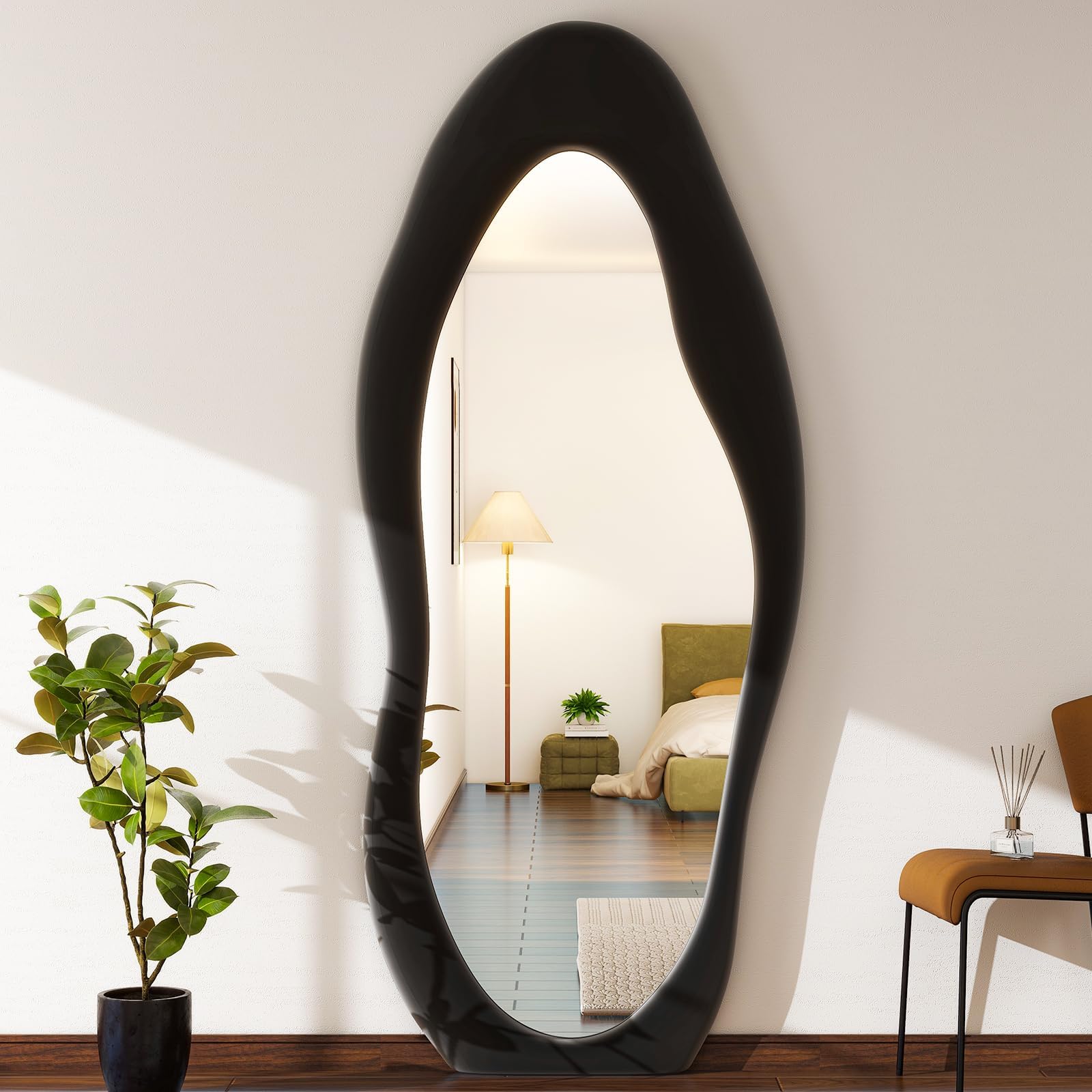 Amazon.com: GLSLAND 71" x 30" Irregular Full Length Mirror with Flannel ...