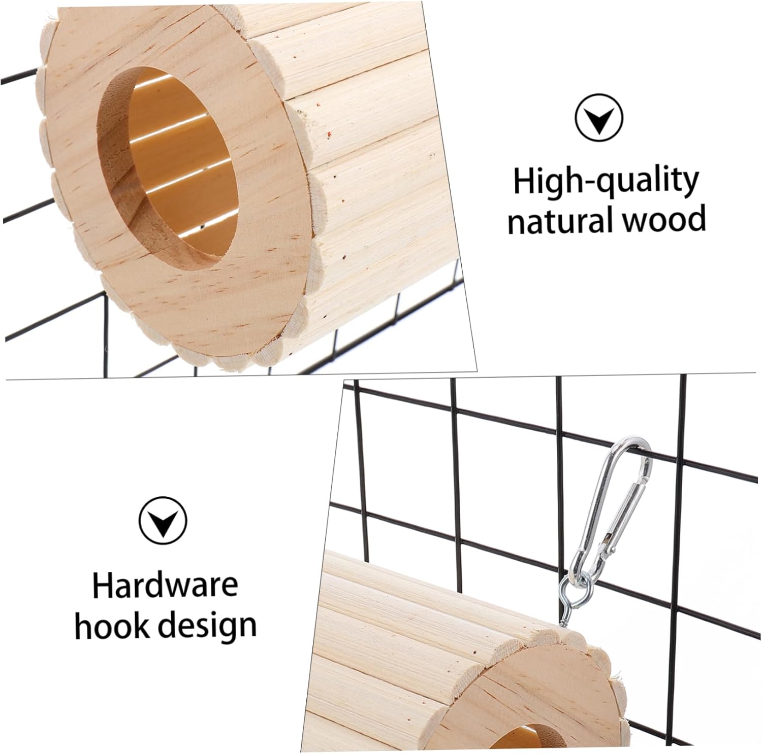 3pcs Tunnel Hamster Toy Set Natural Hollow Trunk Climbing Ladder Step for Hamster Squirrel Chinchilla Safe Fun Playtime Accessories for Pets