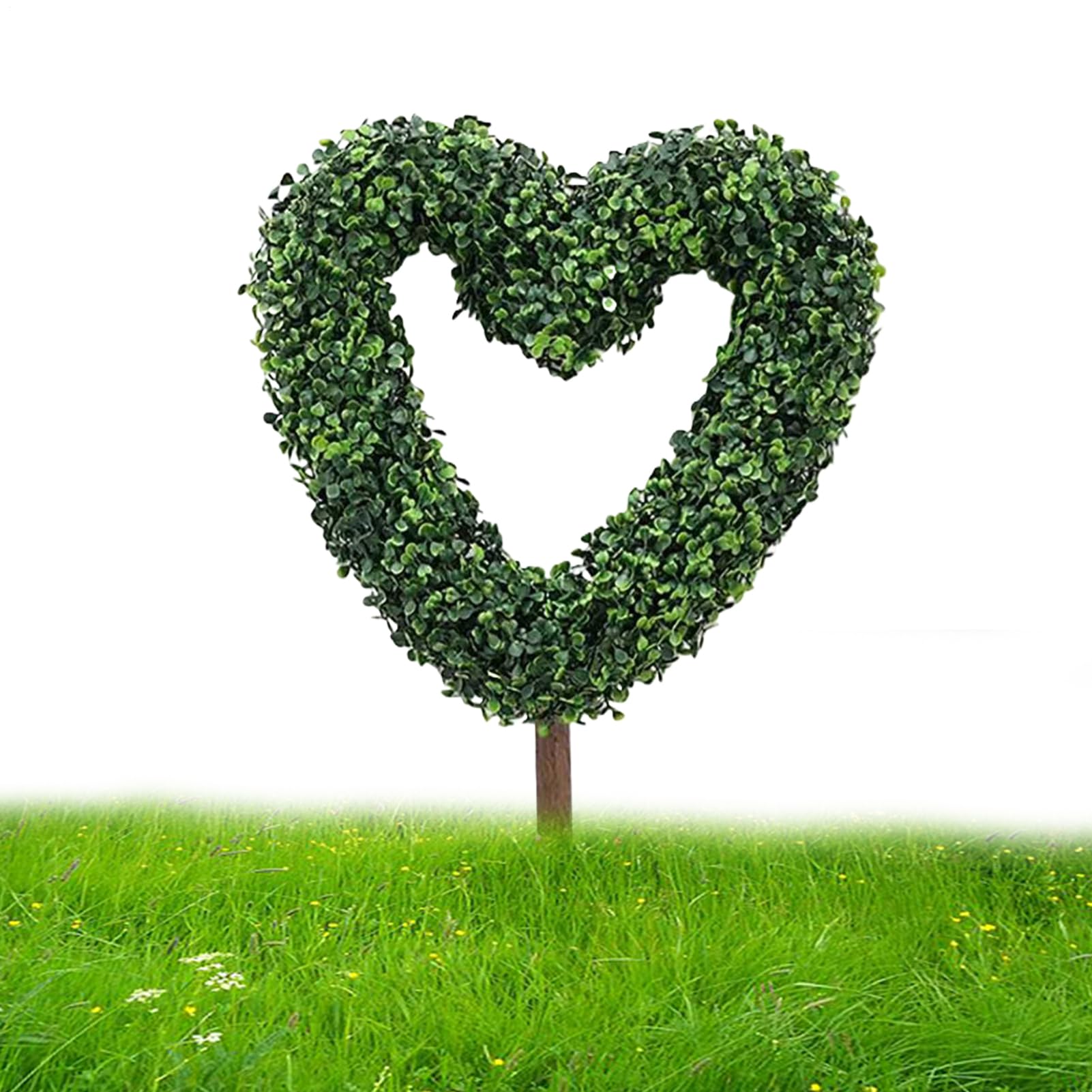 Plante cœur artificielle de 35cm avec piquet pour déco maison