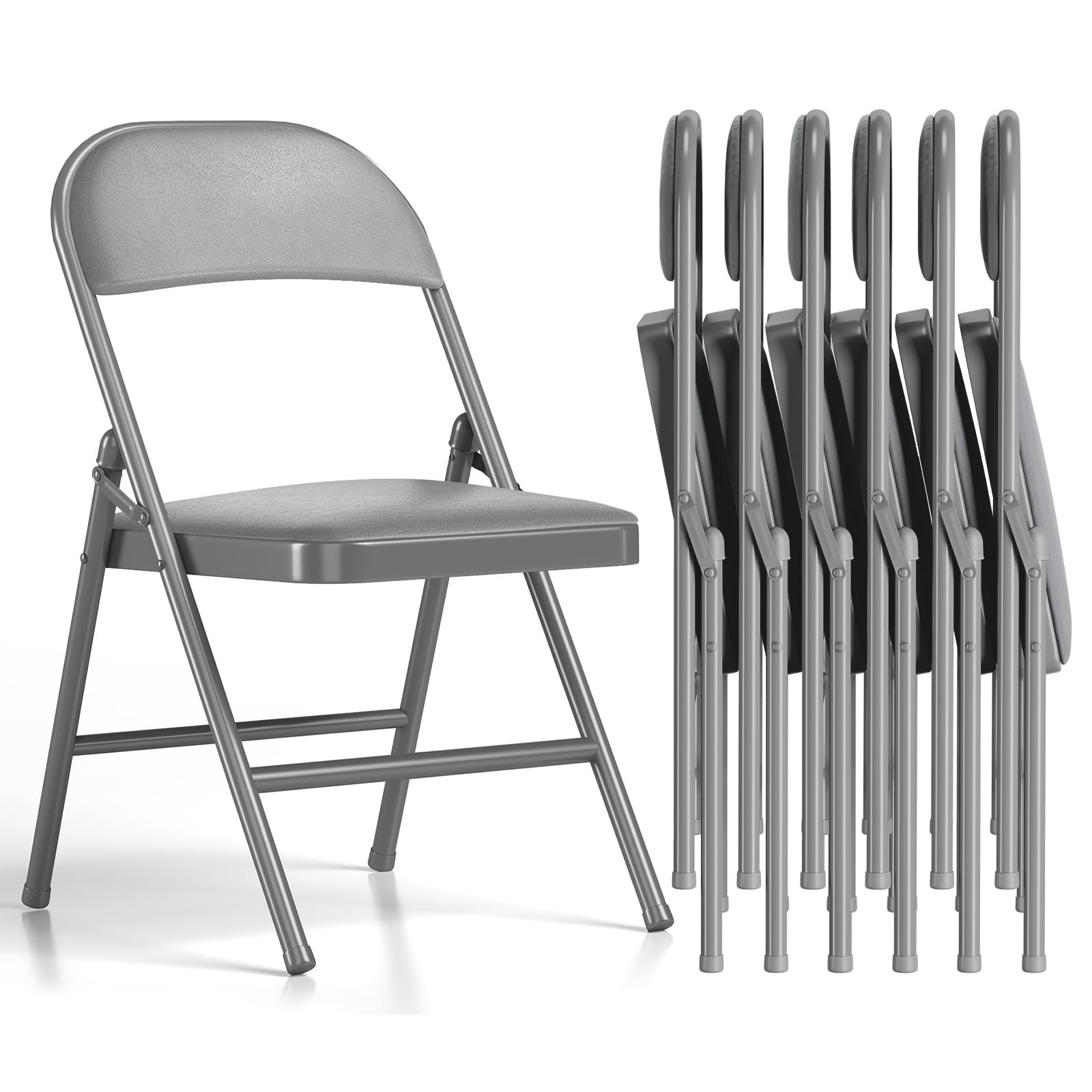 Asdsed Klappstuhl, Klappstuhl Gepolstert bis 158-240KG Tragfähigkeit, Klappstühle Metall mit Starker Stahlrahmen, Klappsessel für Küche, Esszimmer, Innen- und Außen