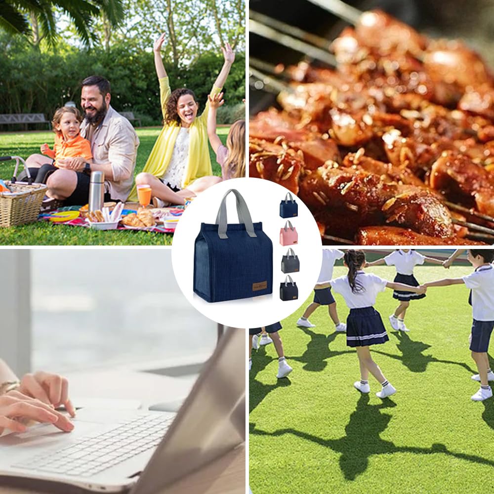 Oemmn Borsa Pranzo Termica Isolata per Donne Con Tasca Anteriore,Borsa Termica Portatile a Prova di Perdite per Uomini Ragazze Adulti Pranzo per Lavoro, Scuola, Picnic (viola