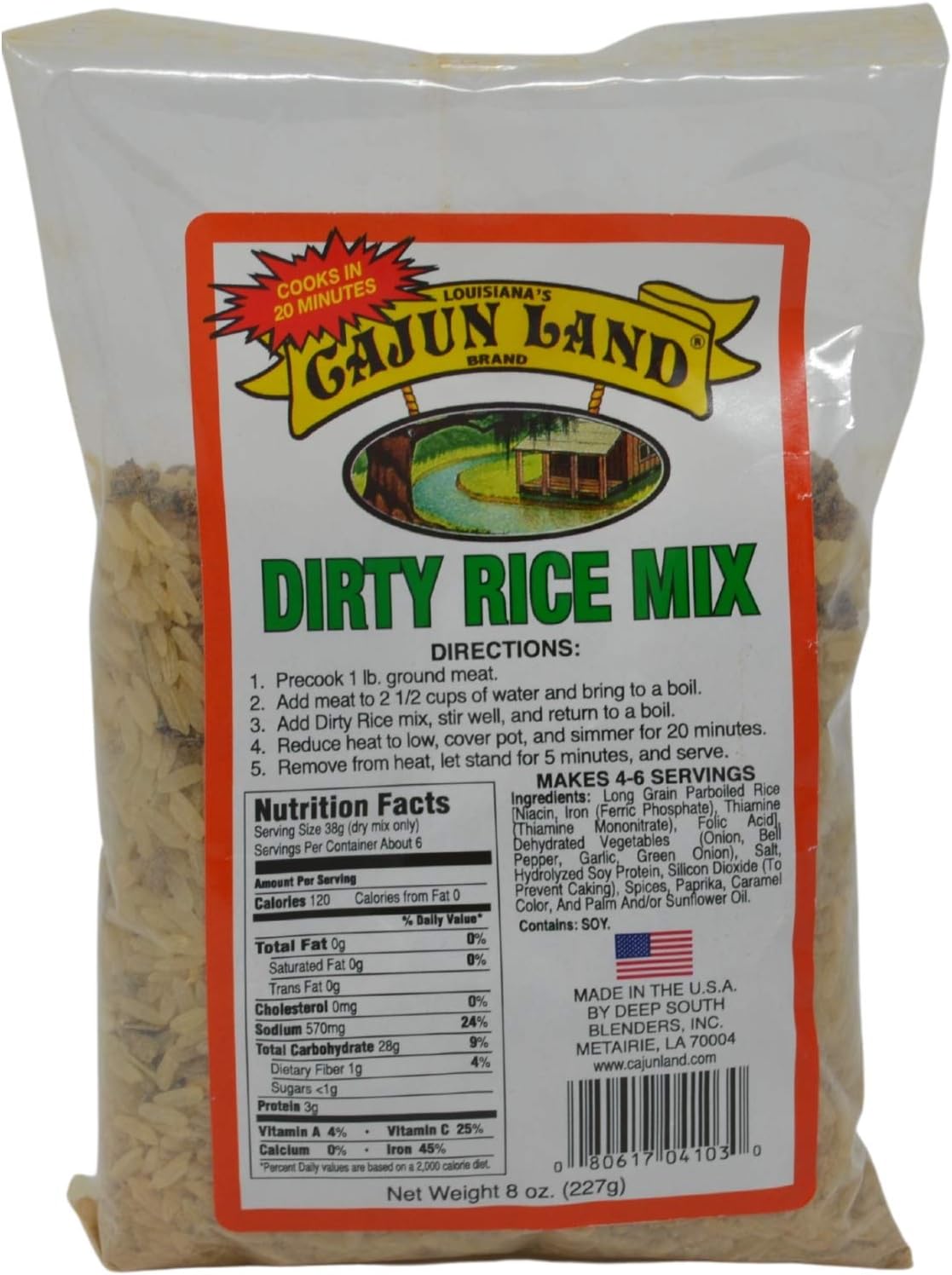 Cajun Land Dirty Rice Mix 8 oz Prepared Dirty Rice Grocery & Gourmet Food