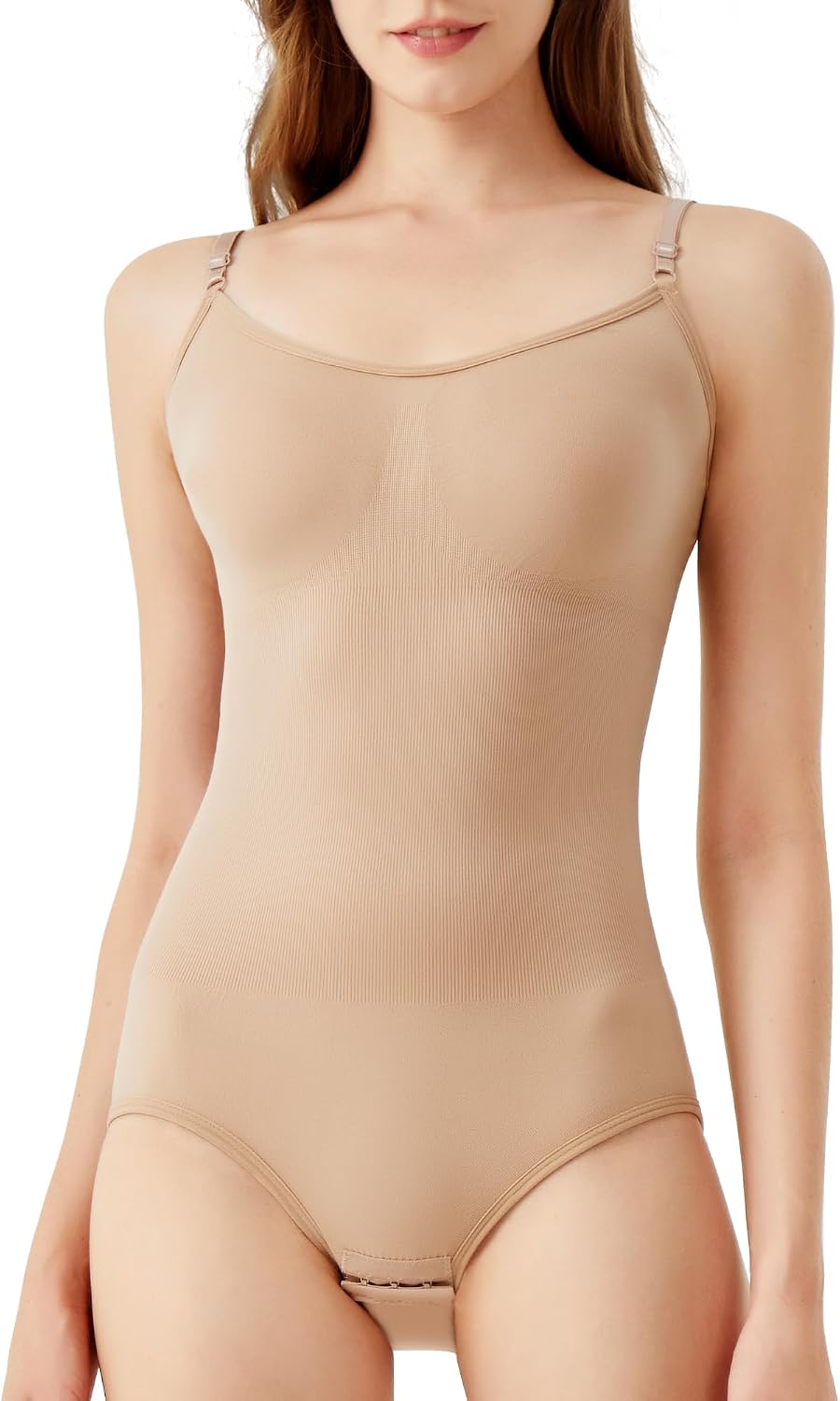 Shapewear Bodysuit for Women Tummy Control Round Neck Seamless Body Suits Sculpting Shaper Tank Top