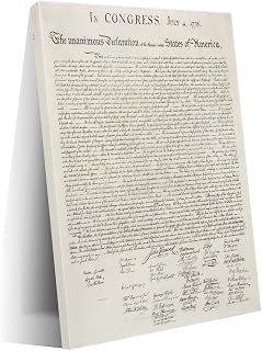 JAWASDAO American Declaration of Independence Preamble Poster (1) Wall Art Poster Canvas Print Office Bedroom Living Room Aesthetic Decor Poster 12x18inch(30x45cm) Frame-style