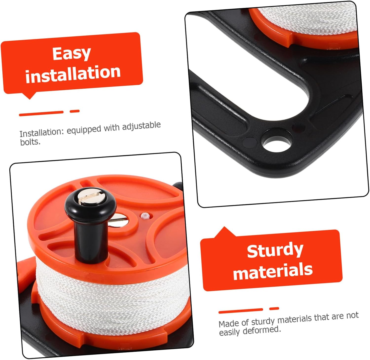 INOOMP 46m Multi-Purpose Dive Reel for Kayak Yacht Pulley Stop Switch Heavy Duty Underwater Exploration Gear