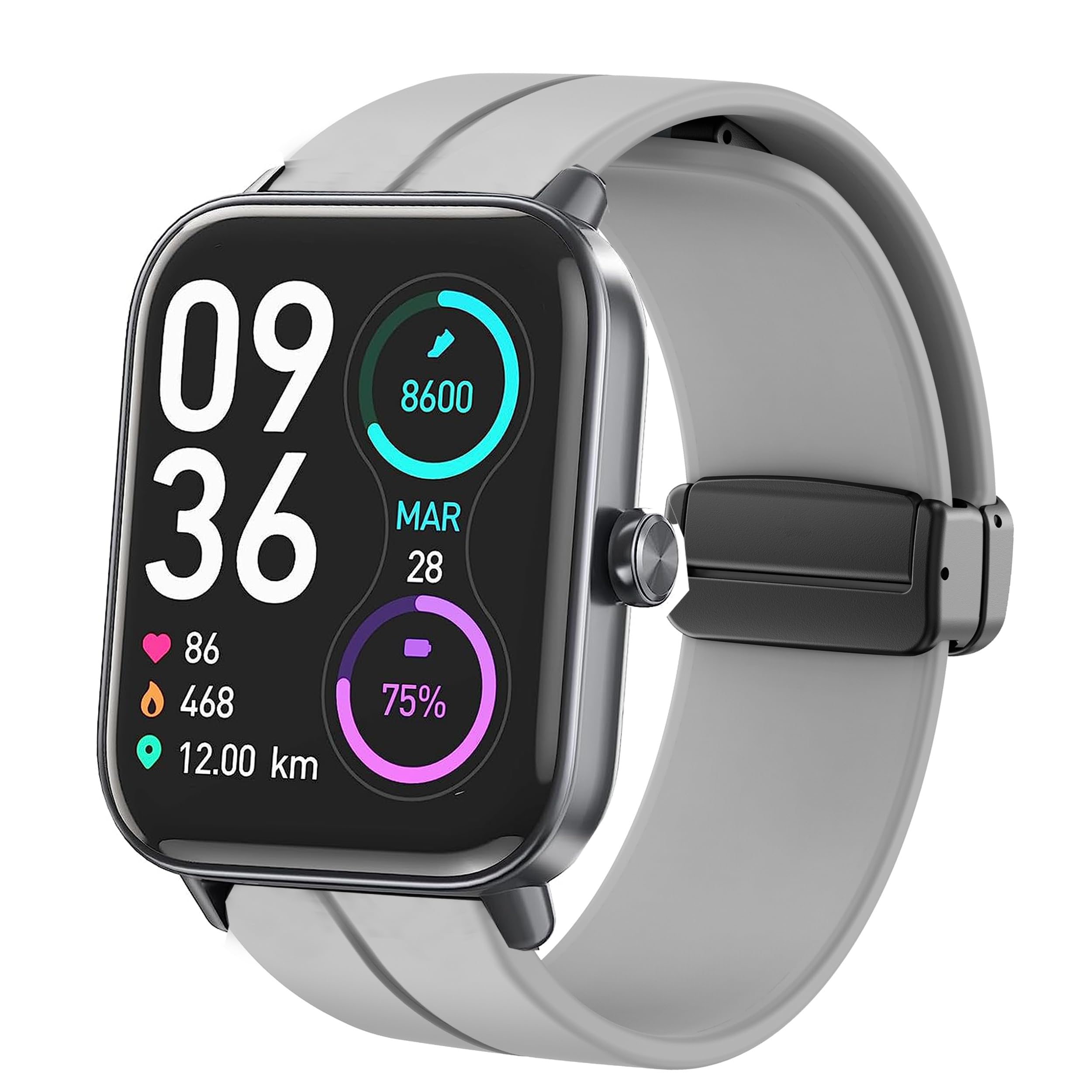 LamshawIDW13,IDW16,IDW19 Smartwatch Bands Band, 22mm Quick Release Soft Silicone Magnetic Buckle Sport Replacement Straps Compatible with TOOBUR,TEMINICE,VRPEFIT,Konitee,Gydom,Faweio IDW13 Watch /