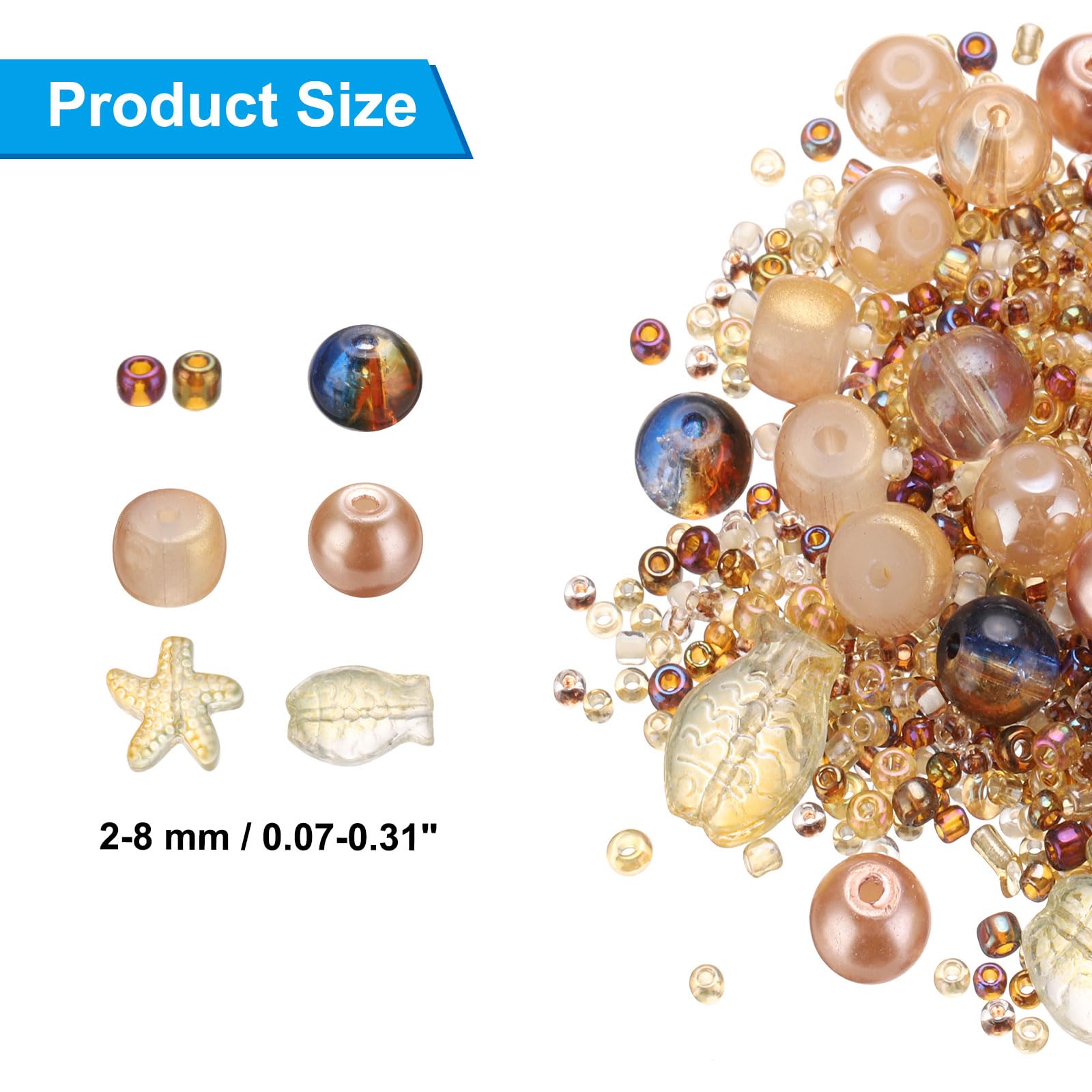 PATIKIL 2-8mm Assorted Glass Resin Beads - Image 2